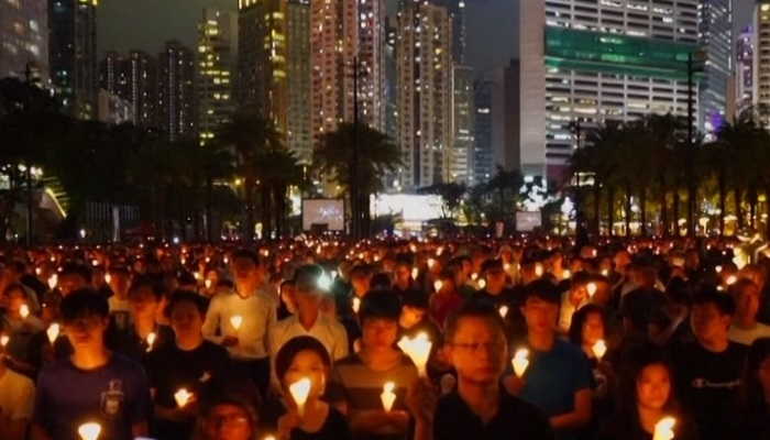 La policía de Hong Kong cierra Victoria Park en el aniversario de la Plaza de Tiananmen