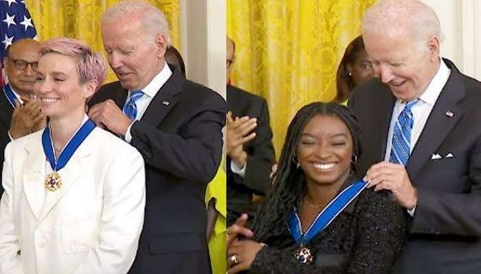 Simone Biles y Megan Rapinoe honradas con la Medalla Presidencial de la Libertad
